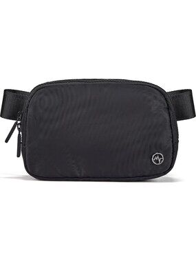 Women's Black Water Repellent Waist Packs Crossbody Bags with Adjustable Strap